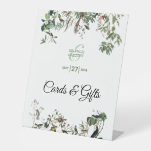 Eucalyptus Leaves Greenery Wedding Cards & Gifts  Pedestal Sign