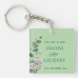 Eucalyptus Leaves Greenery Wedding  Keychain