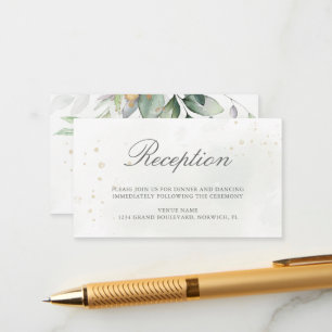 Eucalyptus Leaves Greenery Wedding Reception Enclosure Card