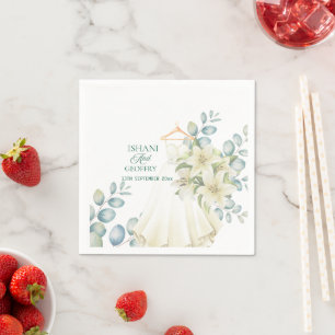 Eucalyptus Leaves Greenery Wedding Welcome Sign Napkin