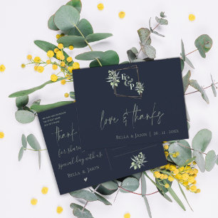 Eucalyptus Leaves Love Thanks Greenery Wedding Pos Postcard