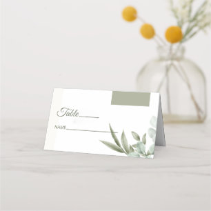 Eucalyptus Leaves Minimalist Place Card