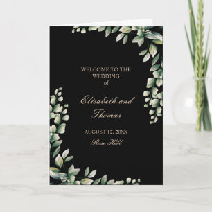 Eucalyptus leaves modern wedding programme  program