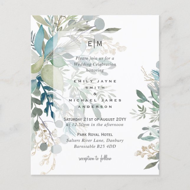 Eucalyptus Leaves Natural Greenery Wedding (Front)