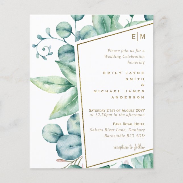 Eucalyptus Leaves Natural Greenery Wedding Chic (Front)
