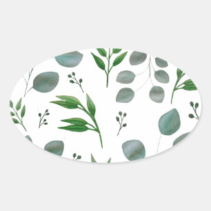 Eucalyptus leaves oval sticker