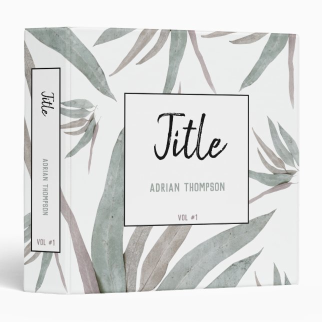 Eucalyptus Leaves Pattern  Binder (Front/Spine)
