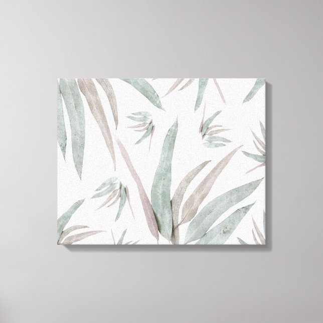 Eucalyptus Leaves Pattern Canvas Print (Front)