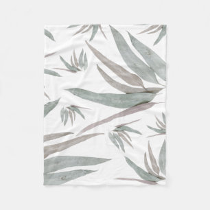 Eucalyptus Leaves Pattern Fleece Blanket