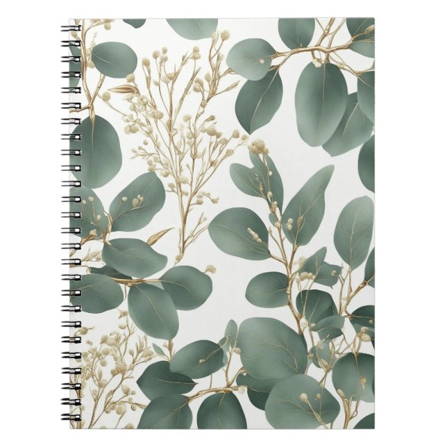 Eucalyptus Leaves Pattern Notebook (Front)