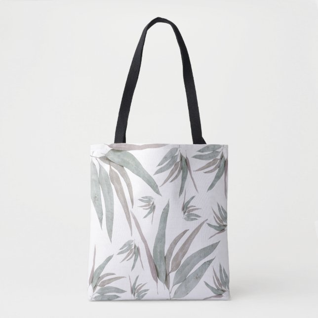Eucalyptus Leaves Pattern Tote Bag (Front)