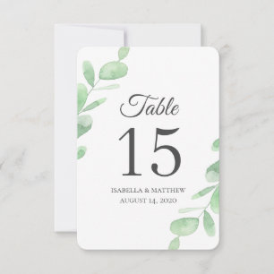 Eucalyptus leaves. Simple Wedding Table numbers