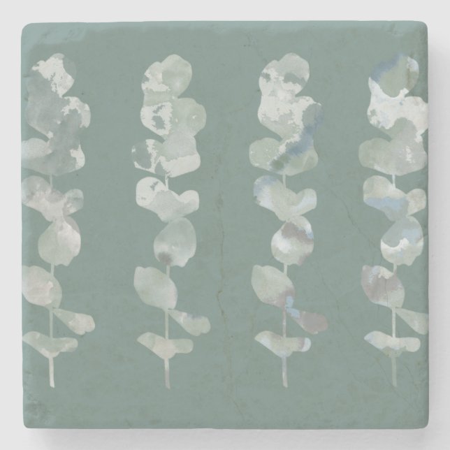 Eucalyptus Leaves Stone Coaster (Front)