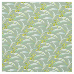 Eucalyptus leaves watercolor painting art fabric