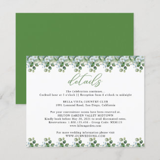 Eucalyptus Leaves Wedding Enclosure Card