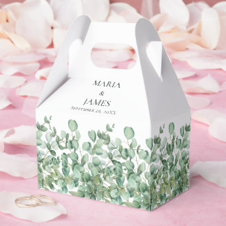 Eucalyptus Leaves Wedding Favor Box