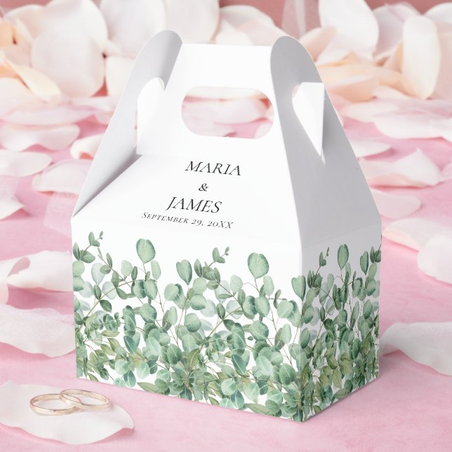 Eucalyptus Leaves Wedding Favor Box (Wedding)