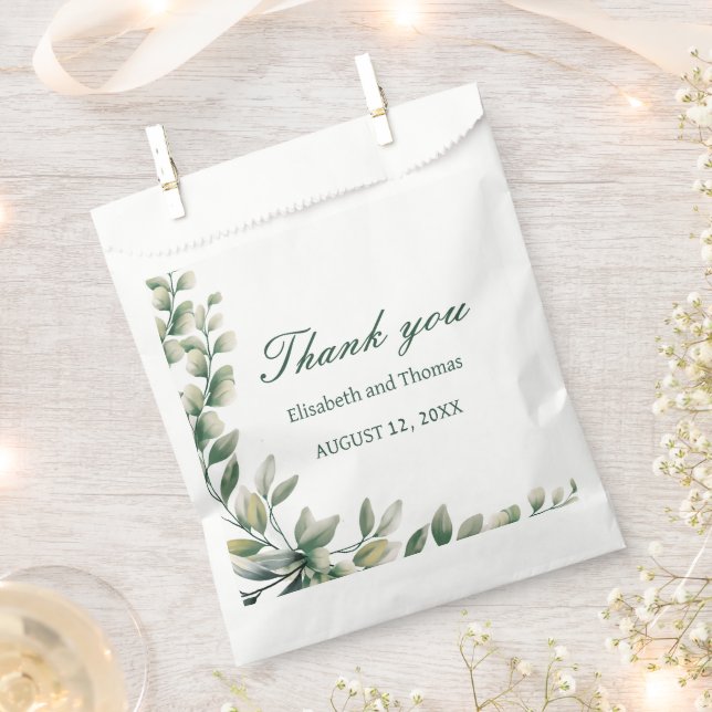 Eucalyptus leaves wedding favour bag (Clipped)