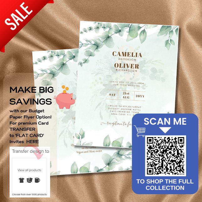 Eucalyptus Leaves Wedding Invitations Digital Flyer (Creator Uploaded)