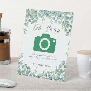 Eucalyptus Leaves Wedding Pedestal Sign
