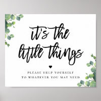 Eucalyptus Leaves Wedding Restroom Favour Poster