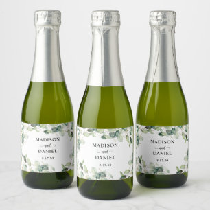 Eucalyptus Leaves Wedding Sparkling Wine Label