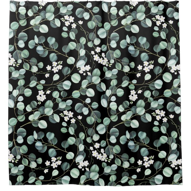 Eucalyptus Leaves: White Flowers Pattern (Front)