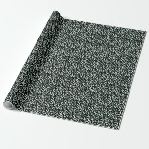 Eucalyptus Leaves: White Flowers Pattern Wrapping Paper