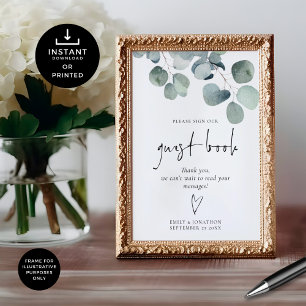 Eucalyptus Livre d'or Signal Mariage imprimable