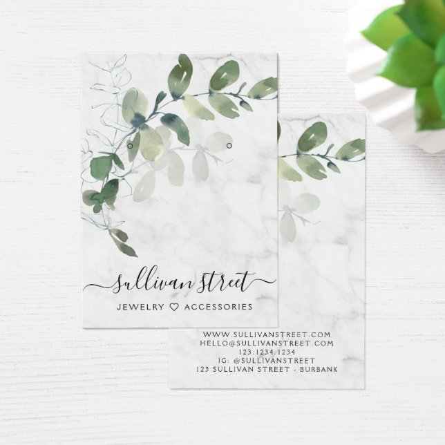 Eucalyptus Marble Earrings Jewellery Display Card (Desk)