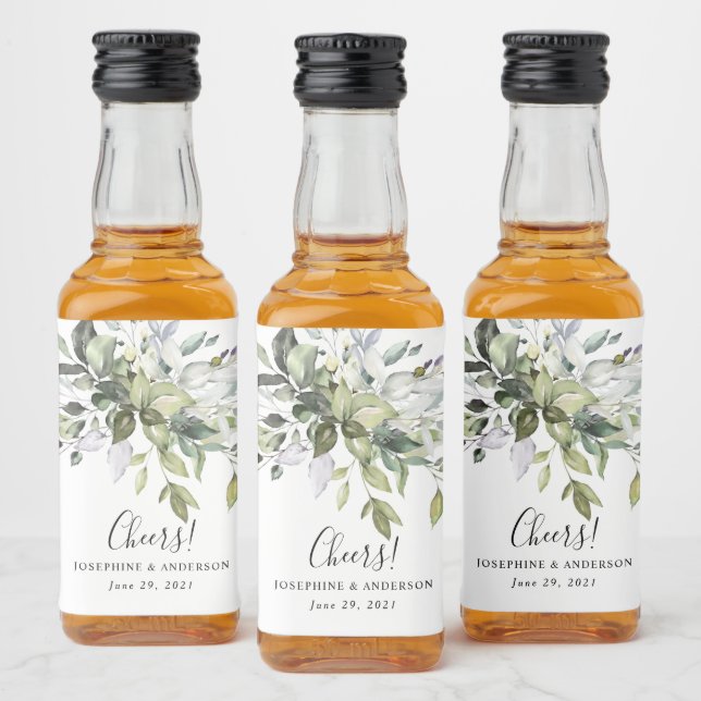Eucalyptus Mariage Faveurs Liquor Bottle Étiquette (Bouteilles)