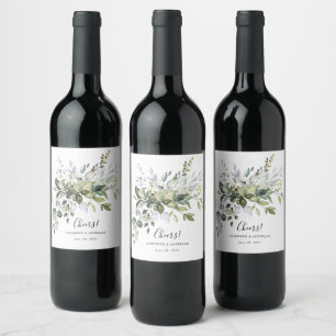 Eucalyptus Mariage Faveurs Vin Étiquette