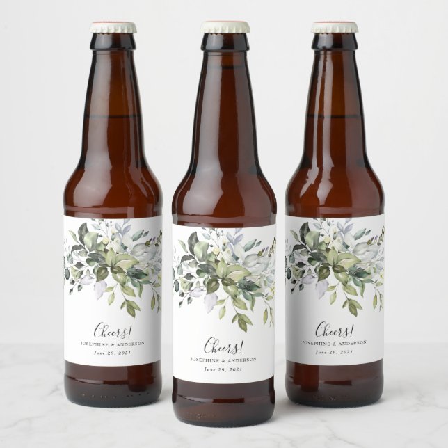 Eucalyptus Mariage Favor Bière bouteille Étiquette (Bouteilles)