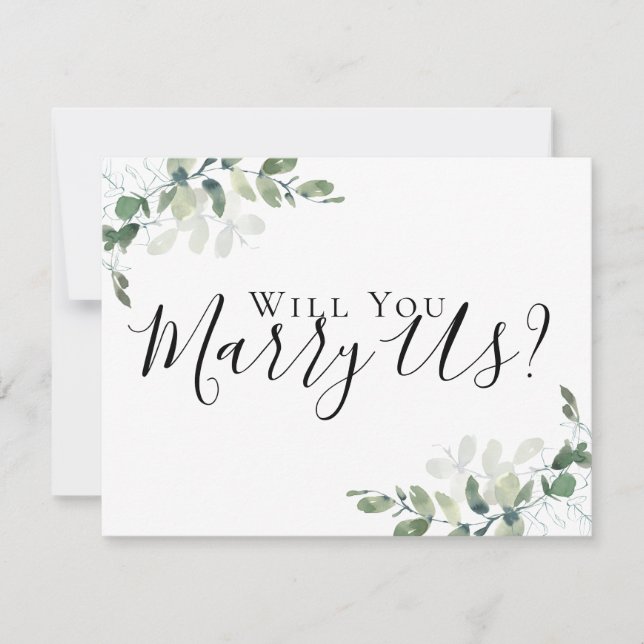 Eucalyptus Marry Us Will You Be Our Officiant Invi Invitation (Front)