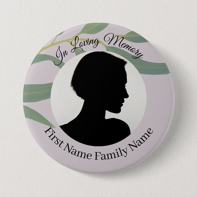 Eucalyptus memorial photo button (Front)