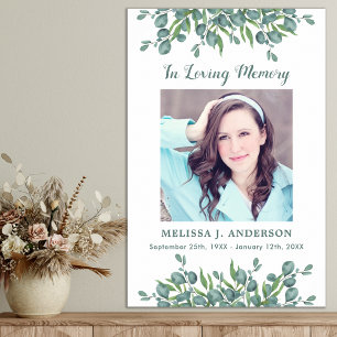Eucalyptus Memorial Photo In Loving Memory Funeral Poster