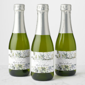 Eucalyptus Mini Sparkling Wine Bottle Labels