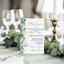 Eucalyptus Minimalist Napkin Thank You Card