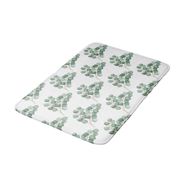 Eucalyptus Minimalist Wedding Bath Mat (Angled)