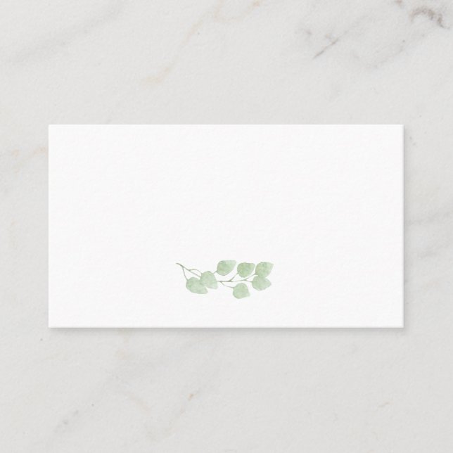 Eucalyptus Minimaliste Plaque Cartes (Devant)
