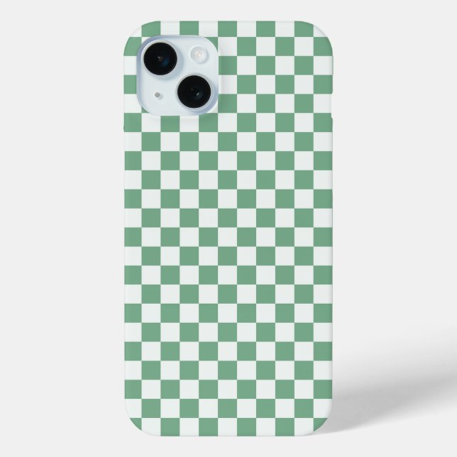 Eucalyptus mist checkerboard pattern Case-Mate iPhone case (Back)