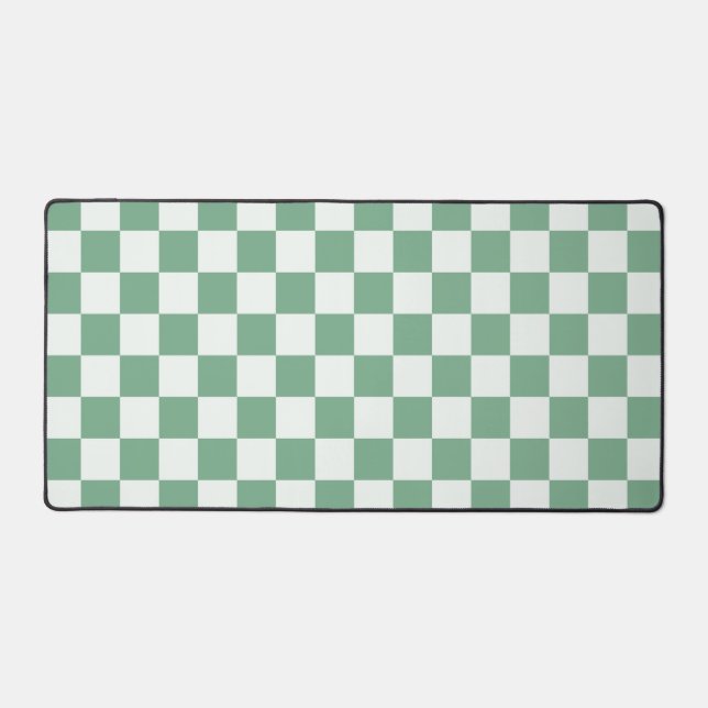 Eucalyptus mist checkerboard pattern desk mat (Front)
