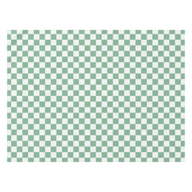 Eucalyptus mist chequerboard pattern tablecloth (Front (Horizontal))
