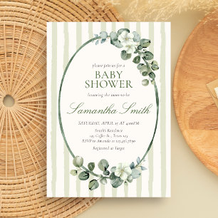 Eucalyptus Modern Baby Shower Invitation