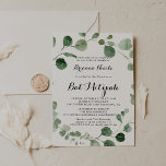 Eucalyptus Modern Calligraphy Bat Mitzvah  Invitation<br><div class="desc">This eucalyptus modern calligraphy bat mitzvah invitation is perfect for a simple bat mitzvah. The design features watercolor hand-drawn elegant botanical eucalyptus branches and leaves.</div>