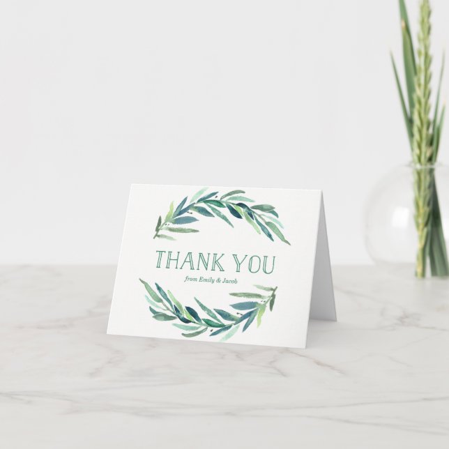 Eucalyptus moderne | Carte de remerciements baby s (Devant)