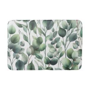 Eucalyptus Muted Green Leaves  Bath Mat