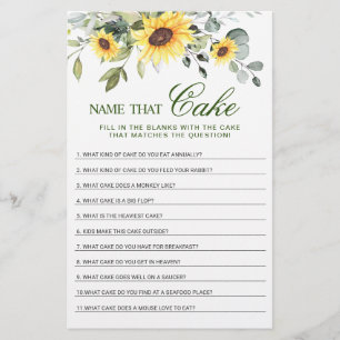Eucalyptus Name That Cake Bridal Shower Game