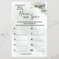 Eucalyptus Name that Spice bilingual shower game