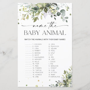 Eucalyptus Name the Baby Animal Game